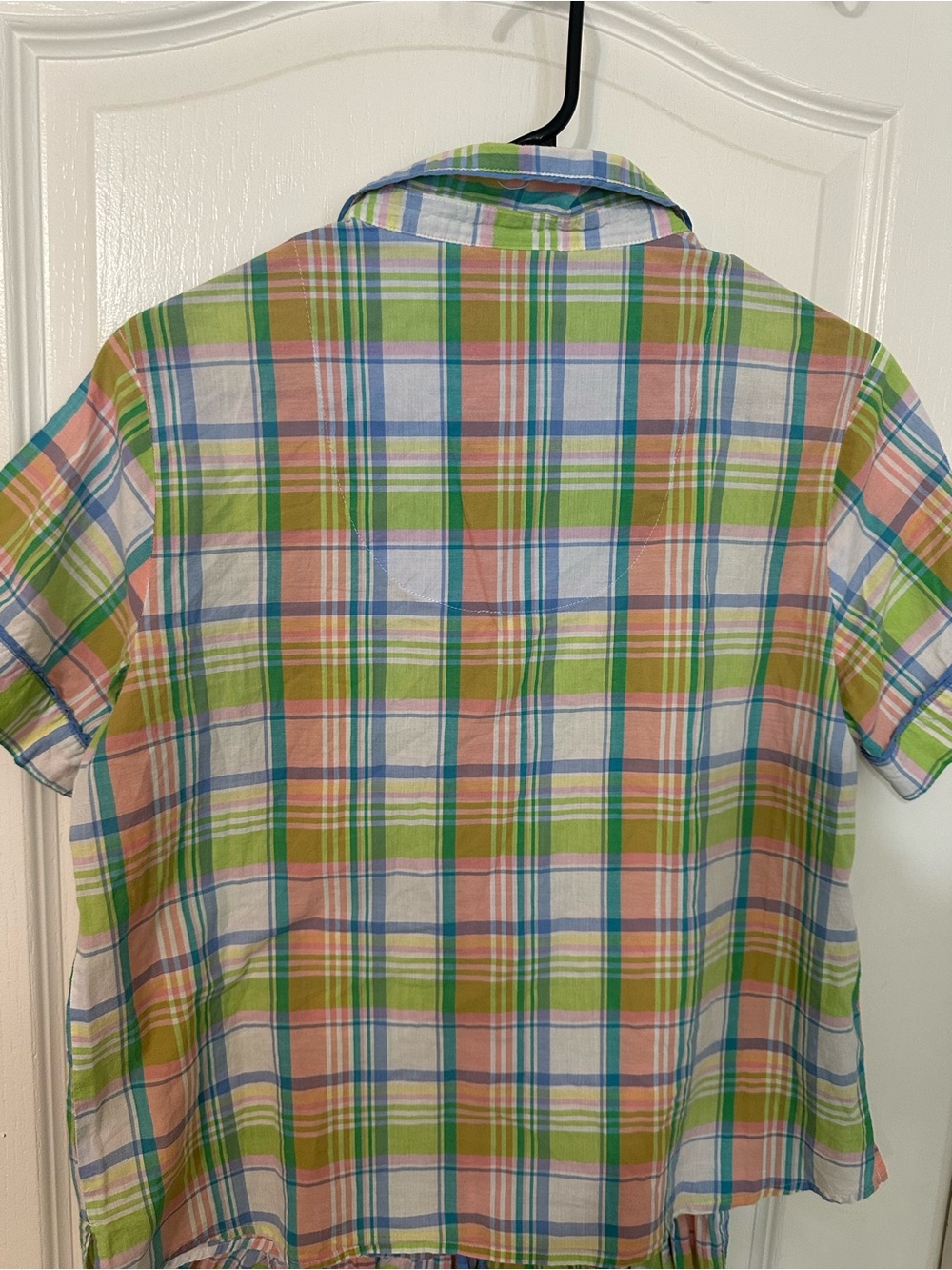 Sleep Sense Plaid Cotton Pajama Set S/XS Pastel - Picture 2 of 5